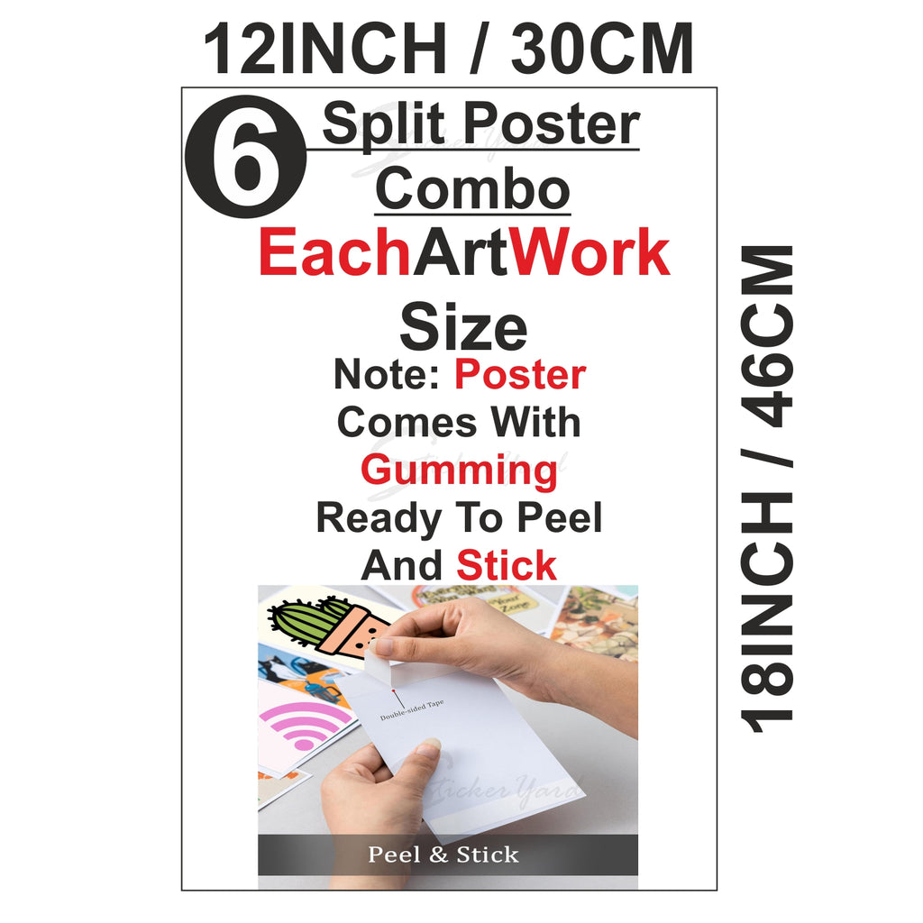 6 Different Anime Combo  for Wall Decoration | Wall Art For Bedroom, Office, Living room, Dorm room