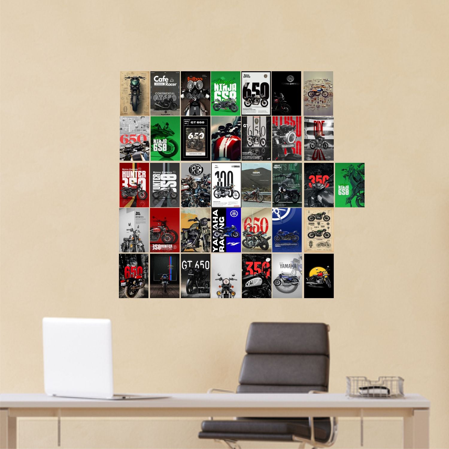 Pack of 36 Bike Poster Wall Collage Kit Posters | Posters for Wall Decoration | Wall Art For Bedroom, Office, Living room, Dorm room Photographic Paper -Gifting ideas- Paper Print