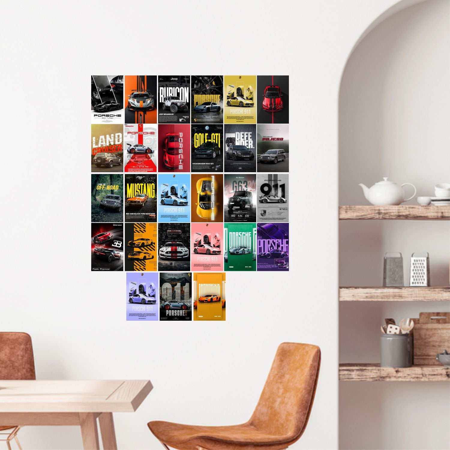 Pack of 27 Car Aesthetic Wall Collage Kit Posters | Posters for Wall Decoration | Wall Art For Bedroom, Office, Living room, Dorm room Photographic Paper -Gifting ideas- Photographic Paper  (6 inch X 4 inch, set of 27 cars prints)