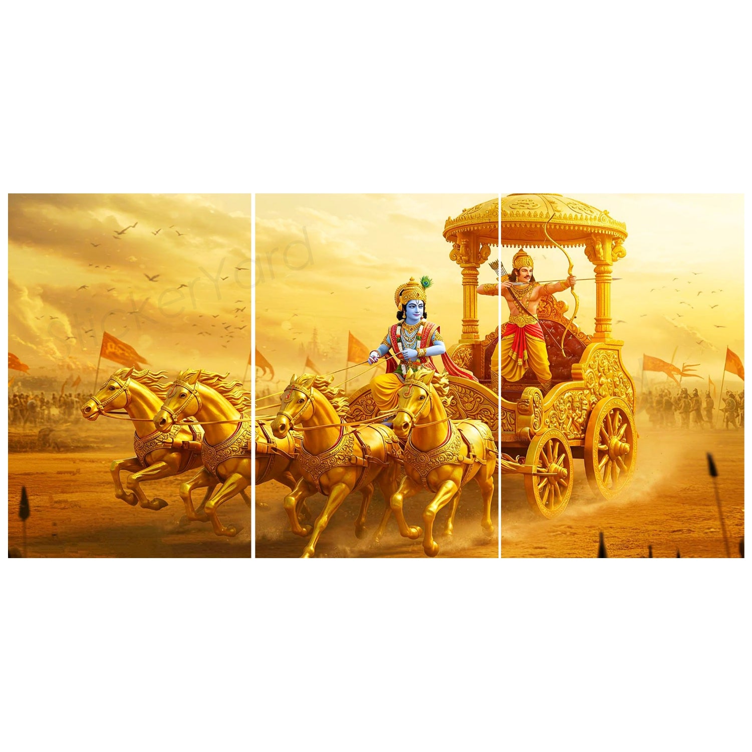 Arjun Krishna Rath Split Posters for Wall Decoration | Wall Art For Bedroom, Office, Living room, Dorm room