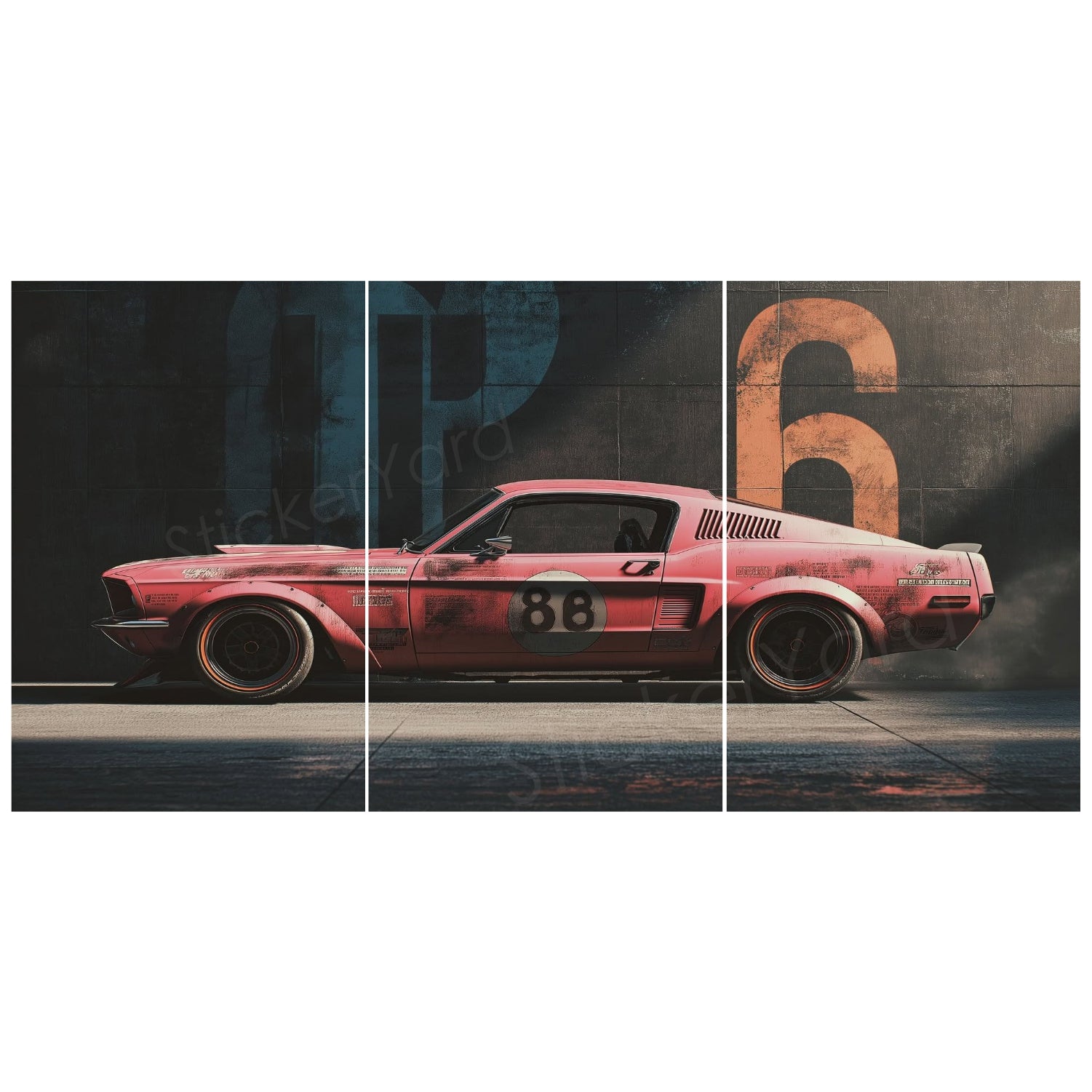 Classic Mustang Car Split Posters for Wall Decoration | Wall Art For Bedroom, Office, Living room, Dorm room