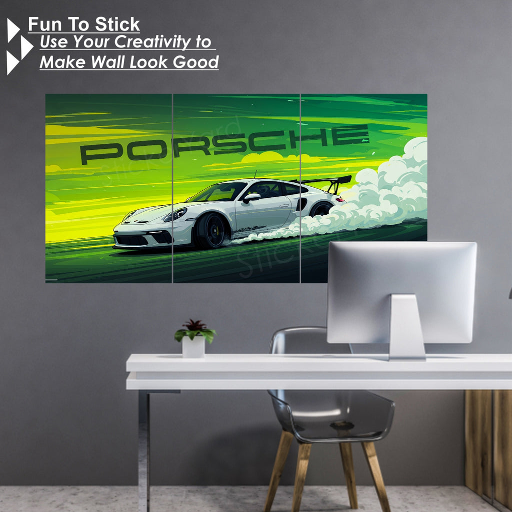 Classic Porche Car Split Posters for Wall Decoration | Wall Art For Bedroom, Office, Living room, Dorm room