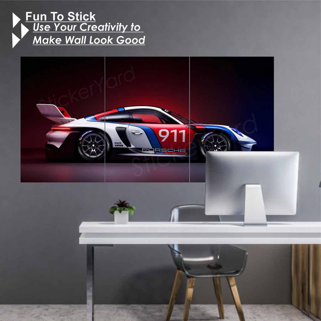 911 Car Split Posters for Wall Decoration | Wall Art For Bedroom, Office, Living room, Dorm room