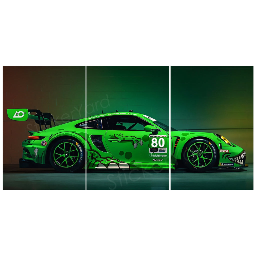 Green Sports Car Split Posters for Wall Decoration | Wall Art For Bedroom, Office, Living room, Dorm room