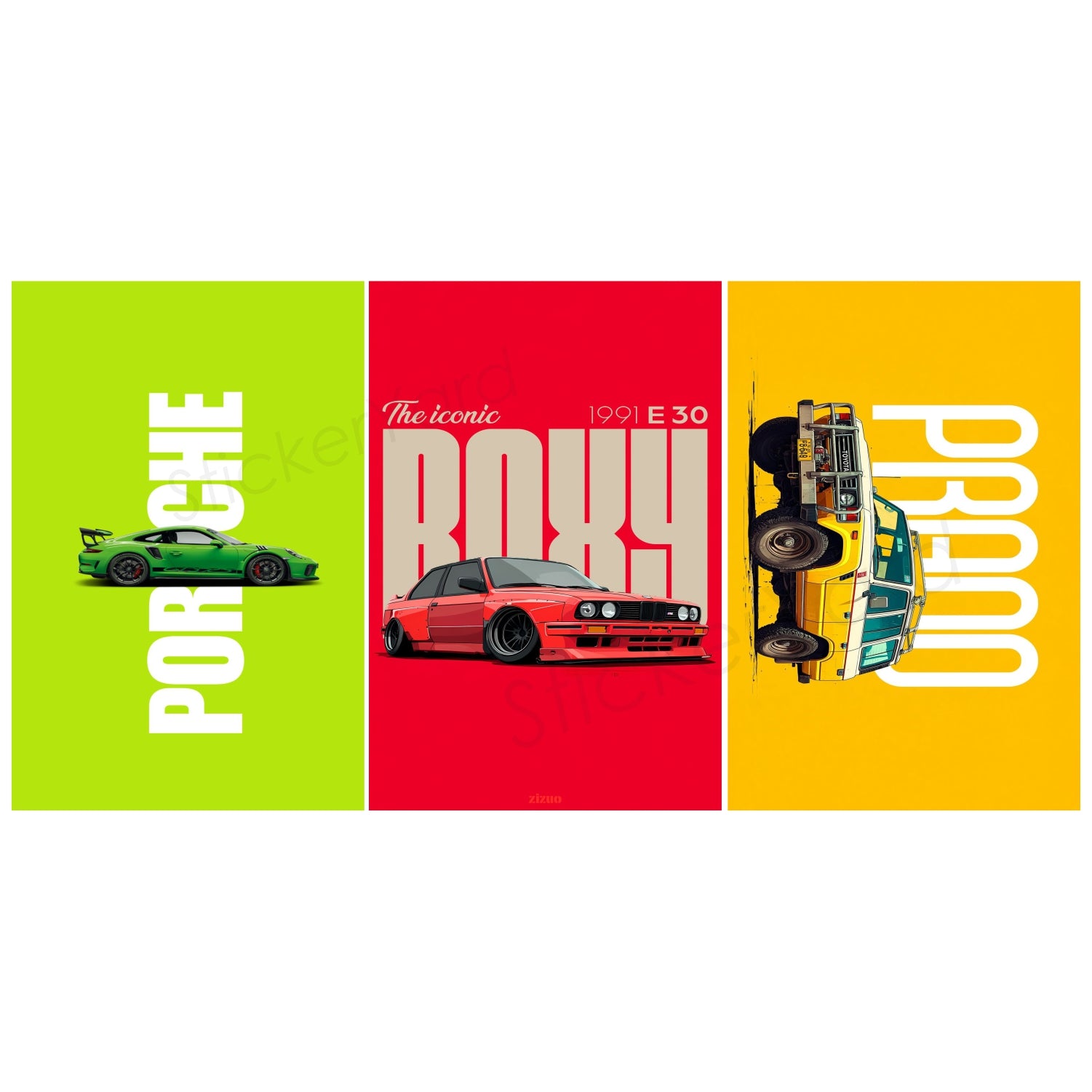 Colorful Car Posterss for Wall Decoration | Wall Art For Bedroom, Office, Living room, Dorm room