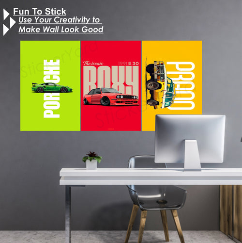 Colorful Car Posterss for Wall Decoration | Wall Art For Bedroom, Office, Living room, Dorm room