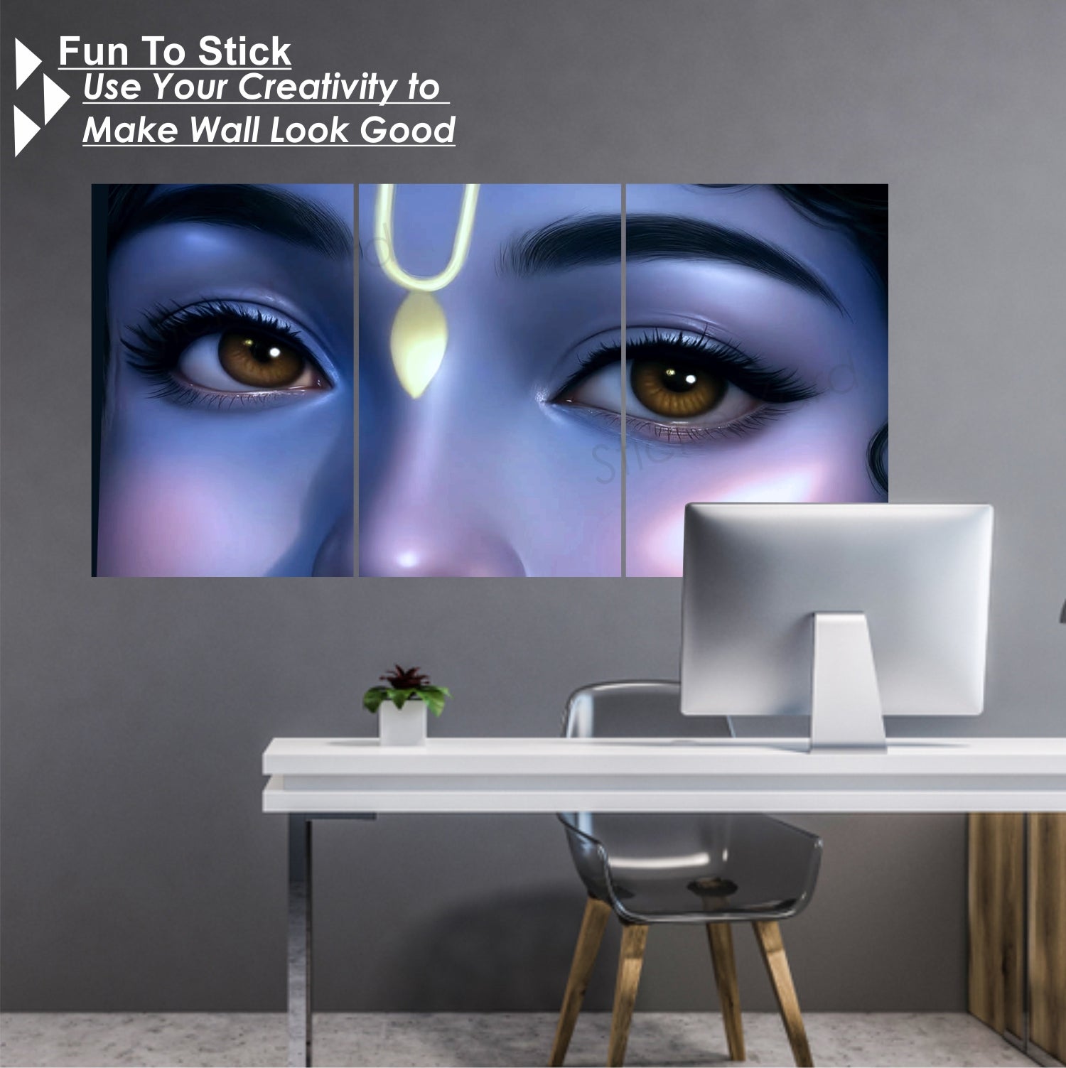 Bal Krishna Ji Eyes Split Posters for Wall Decoration | Wall Art For Bedroom, Office, Living room, Dorm room