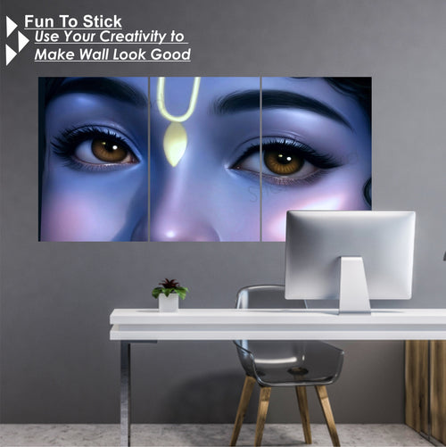Bal Krishna Ji Eyes Split Posters for Wall Decoration | Wall Art For Bedroom, Office, Living room, Dorm room