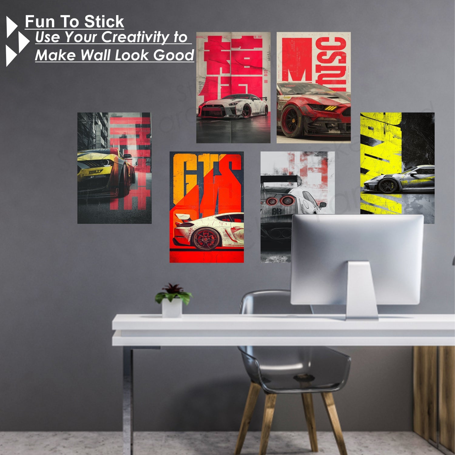 6 Different Classic Cars Combo  for Wall Decoration | Wall Art For Bedroom, Office, Living room, Dorm room