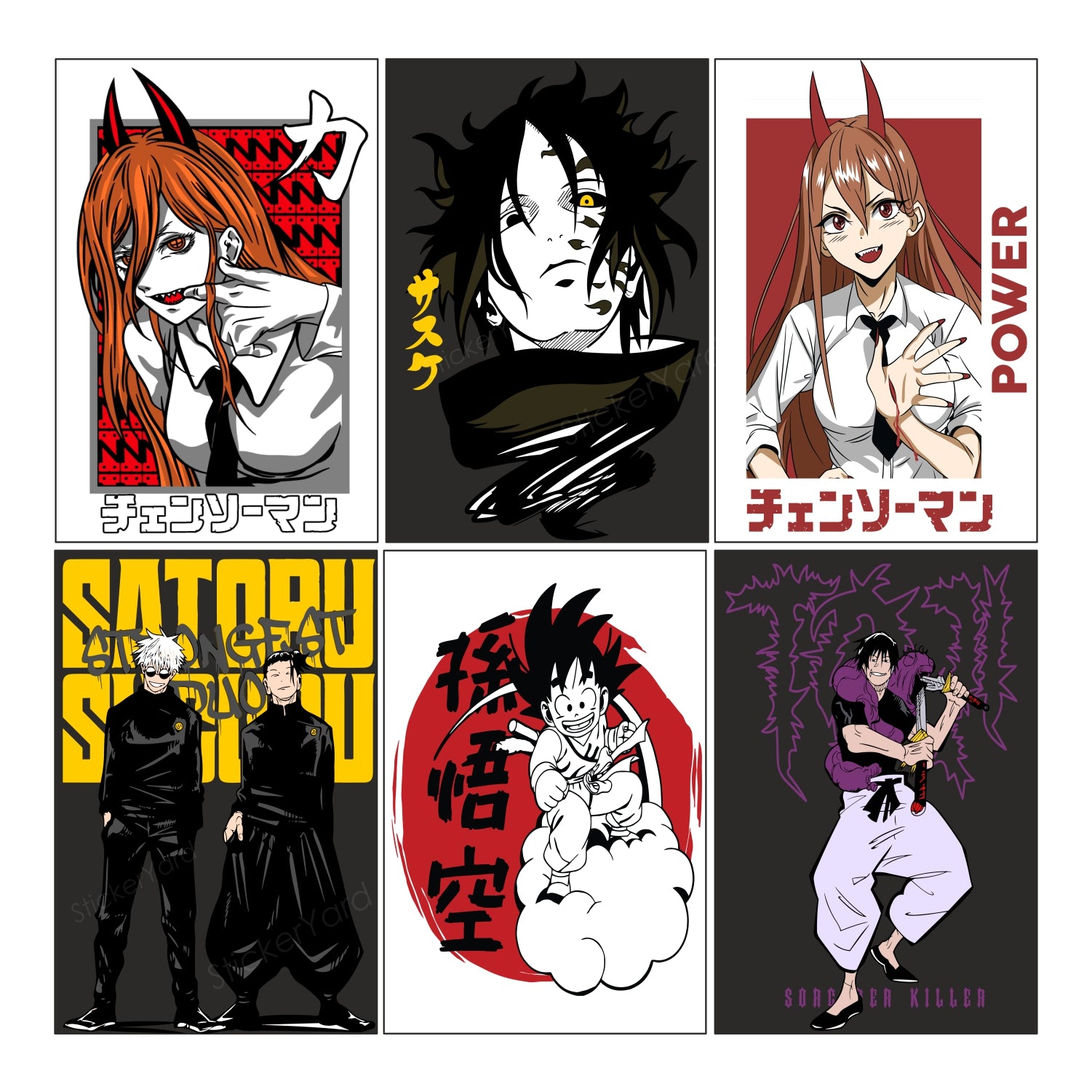 6 Different Anime Art Combo  for Wall Decoration | Wall Art For Bedroom, Office, Living room, Dorm room