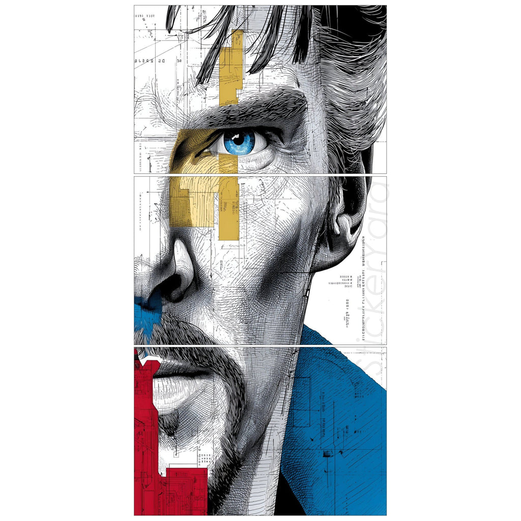 Strange Half Face Split Posters for Wall Decoration | Wall Art For Bedroom, Office, Living room, Dorm room