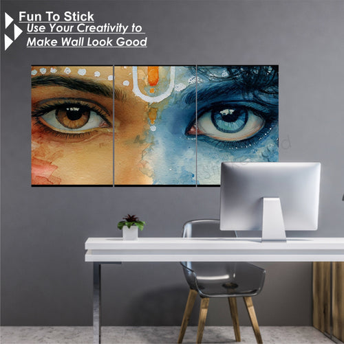 Ardhnarishwar Eyes Split Posters for Wall Decoration | Wall Art For Bedroom, Office, Living room, Dorm room