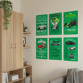 Green Sports Car Split Poster for Wall Decoration Wall Posters| Wall Art For Bedroom, Office, Living room, Dorm room