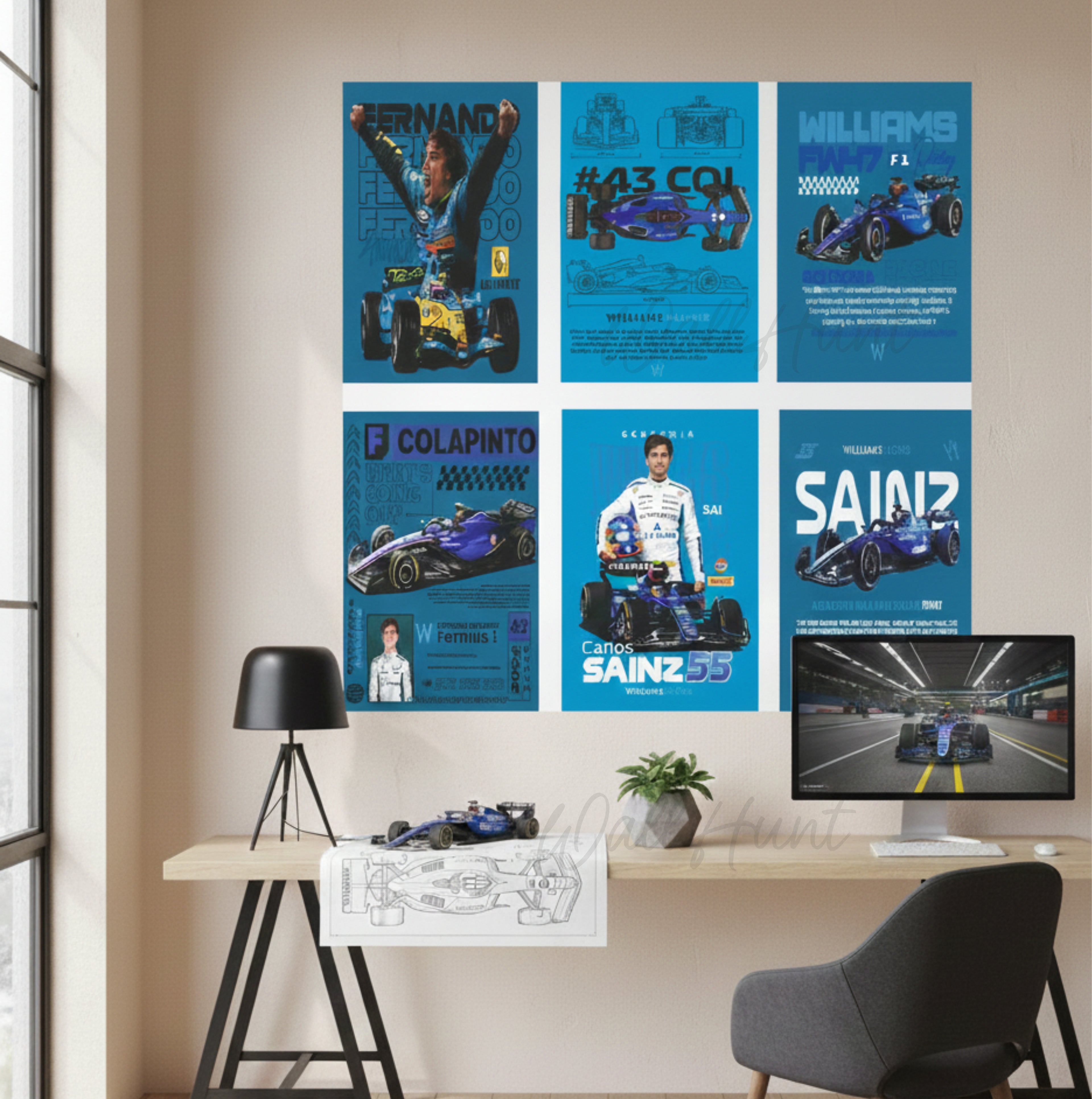 Blue Cars Split Posters for Wall Decoration Wall Posters| Wall Art For Bedroom, Office, Living room, Dorm room