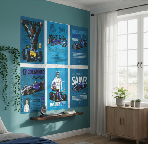 Blue Cars Split Posters for Wall Decoration Wall Posters| Wall Art For Bedroom, Office, Living room, Dorm room