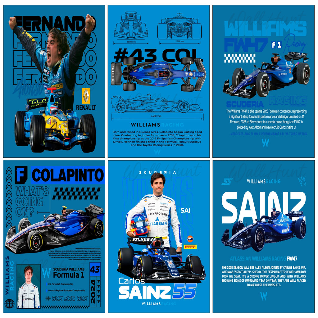 Blue Cars Split Posters for Wall Decoration Wall Posters| Wall Art For Bedroom, Office, Living room, Dorm room