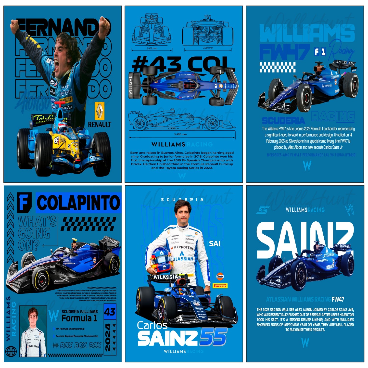 Blue Cars Split Posters for Wall Decoration Wall Posters| Wall Art For Bedroom, Office, Living room, Dorm room