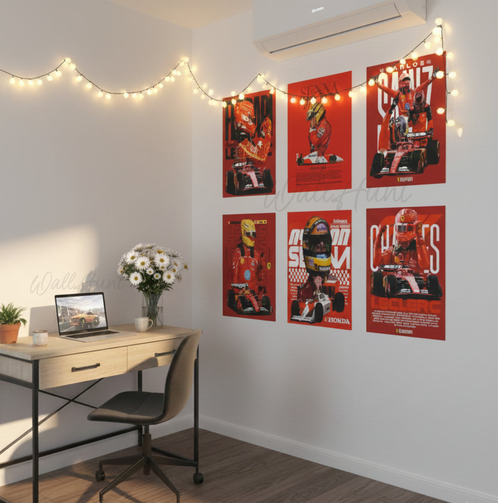 Red Sports Cars Split Posters for Wall Decoration Wall Posters| Wall Art For Bedroom, Office, Living room, Dorm room