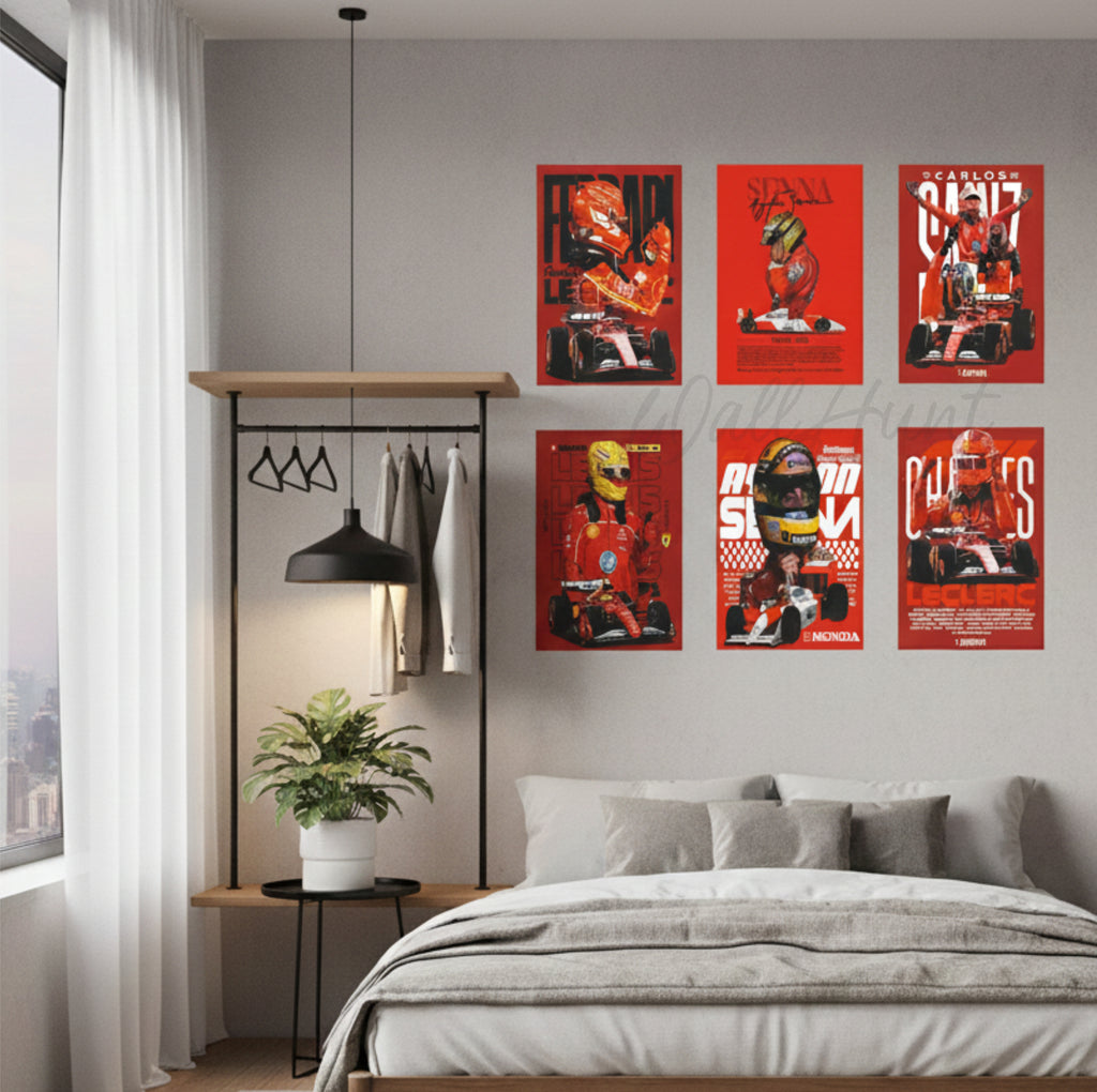 Red Sports Cars Split Posters for Wall Decoration Wall Posters| Wall Art For Bedroom, Office, Living room, Dorm room
