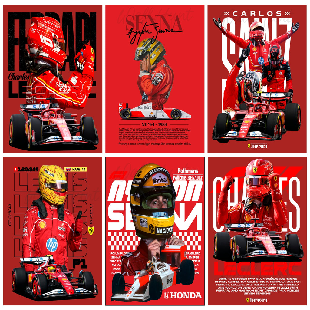 Red Sports Cars Split Posters for Wall Decoration Wall Posters| Wall Art For Bedroom, Office, Living room, Dorm room