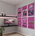 Pink Cars Design Split Posters for Wall Decoration Wall Posters| Wall Art For Bedroom, Office, Living room, Dorm room