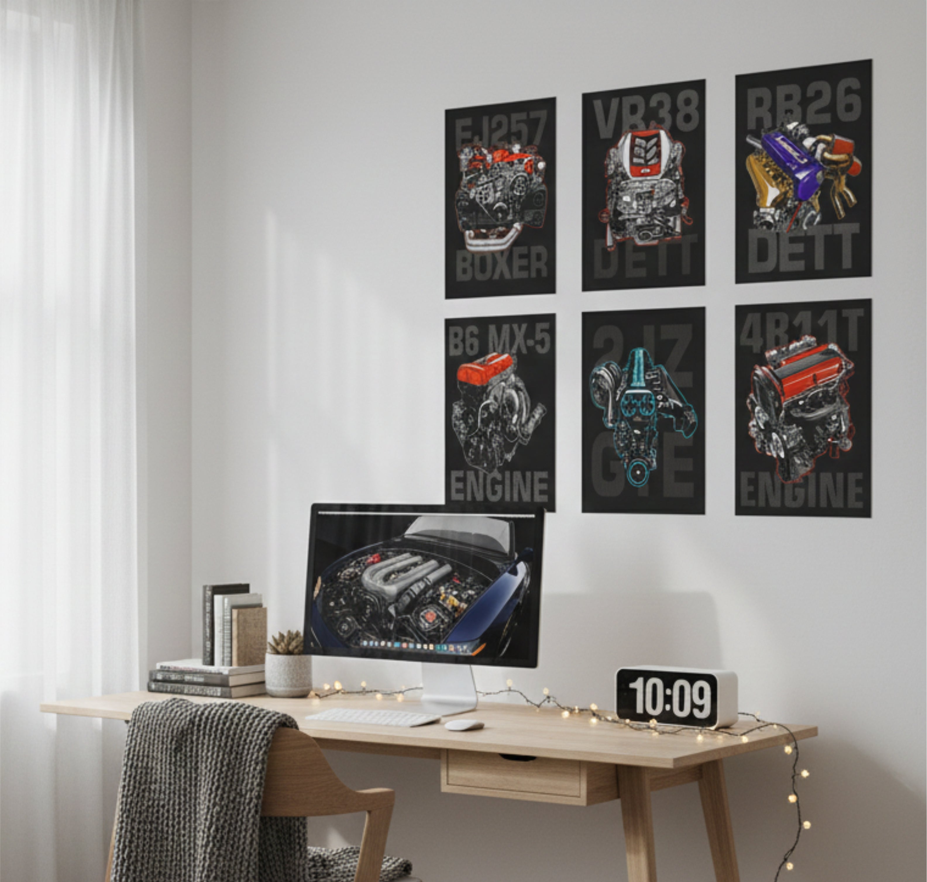 Car Engine Designs Split Posters for Wall Decoration Wall Posters| Wall Art For Bedroom, Office, Living room, Dorm room