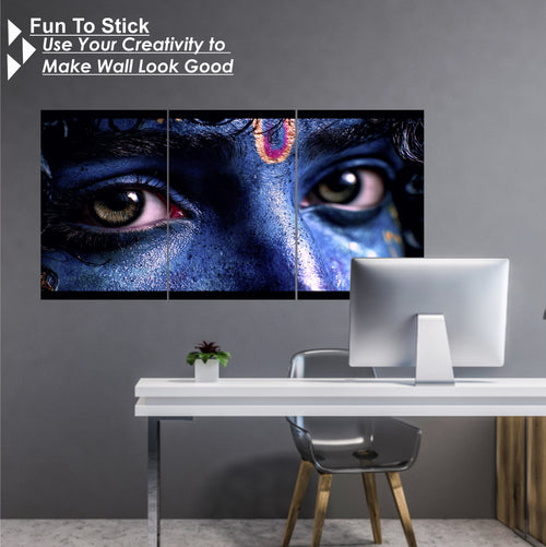 Beautiful Krishna Ji Eyes Split Posters for Wall Decoration | Wall Art For Bedroom, Office, Living room, Dorm room