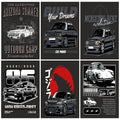 Black Car Designs  Split Posters for Wall Decoration Wall Posters| Wall Art For Bedroom, Office, Living room, Dorm room