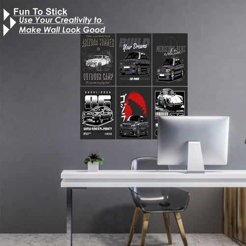 Black Car Designs  Split Posters for Wall Decoration Wall Posters| Wall Art For Bedroom, Office, Living room, Dorm room