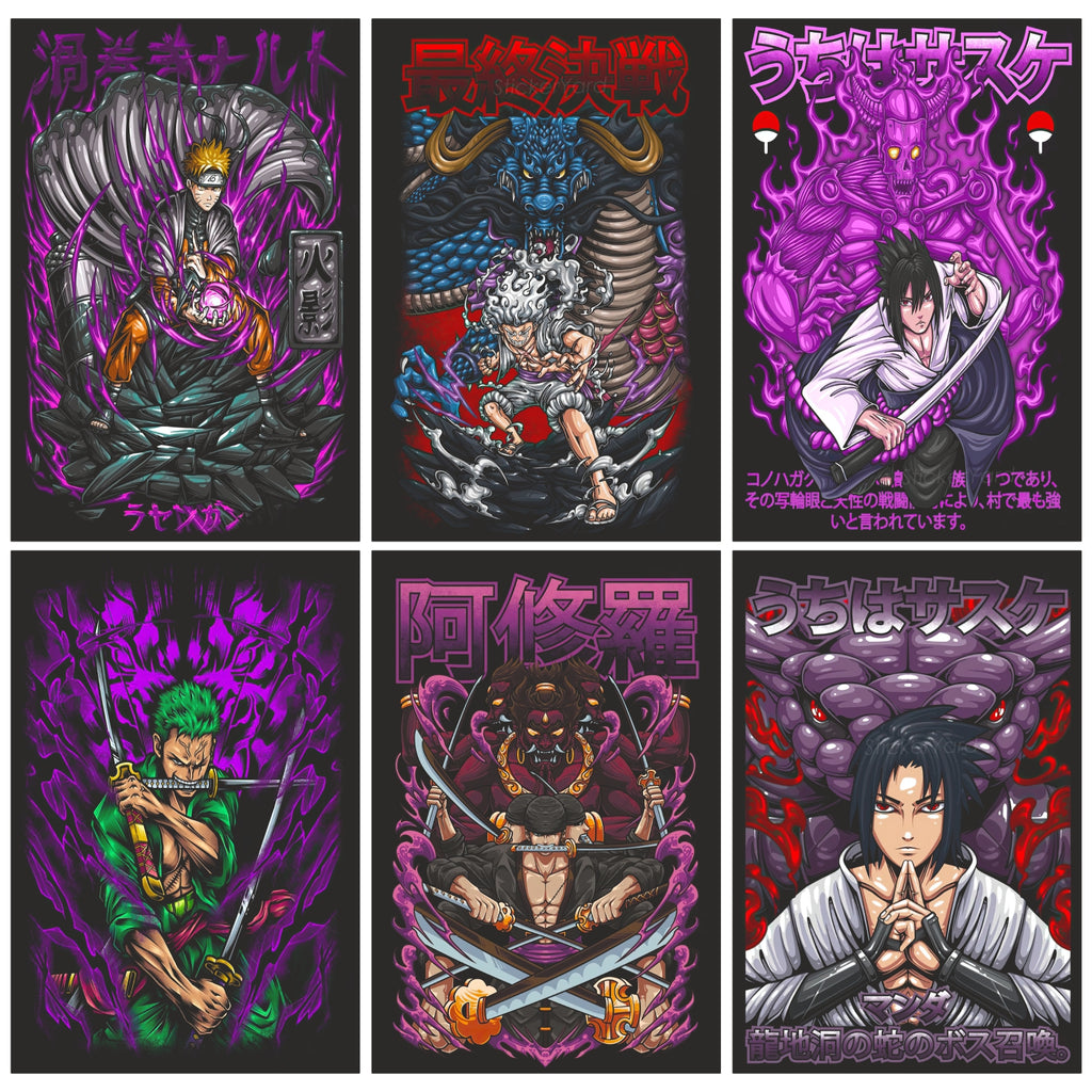 Anime Design6 Split Posters for Wall Decoration Wall Posters| Wall Art For Bedroom, Office, Living room, Dorm room