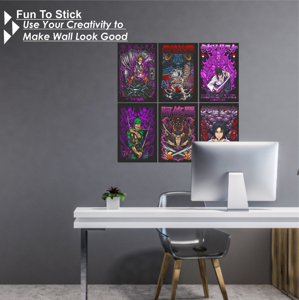 Anime Design6 Split Posters for Wall Decoration Wall Posters| Wall Art For Bedroom, Office, Living room, Dorm room