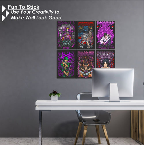 Anime Design6 Split Posters for Wall Decoration Wall Posters| Wall Art For Bedroom, Office, Living room, Dorm room