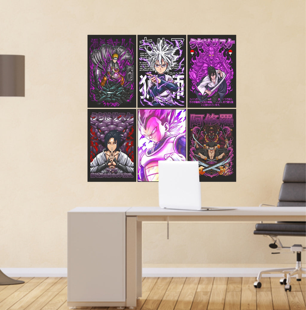 Anime Design7 Split Posters for Wall Decoration Wall Posters| Wall Art For Bedroom, Office, Living room, Dorm room