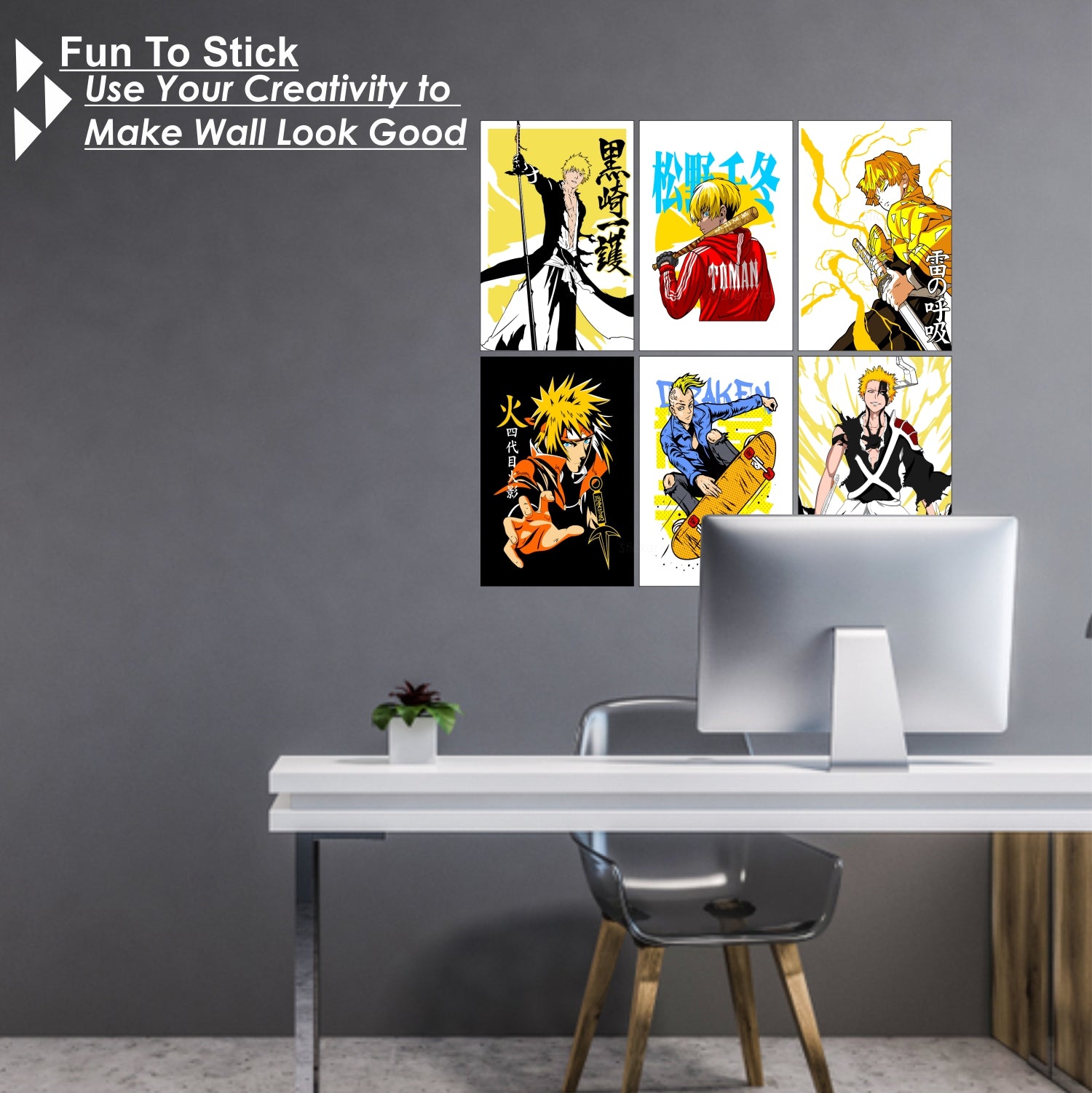 Anime Design8 Split Posters for Wall Decoration Wall Posters| Wall Art For Bedroom, Office, Living room, Dorm room
