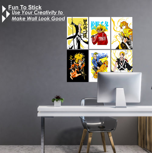 Anime Design8 Split Posters for Wall Decoration Wall Posters| Wall Art For Bedroom, Office, Living room, Dorm room