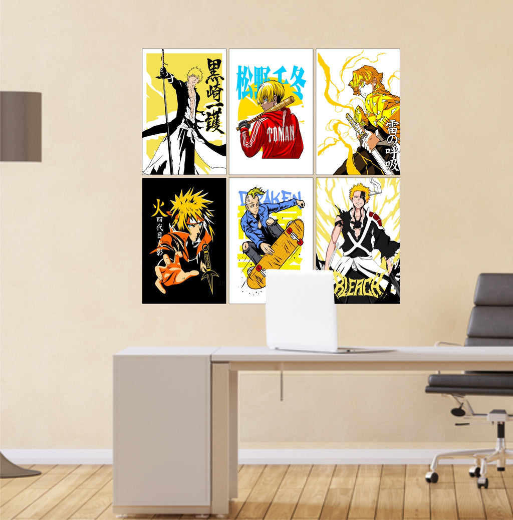 Anime Design8 Split Posters for Wall Decoration Wall Posters| Wall Art For Bedroom, Office, Living room, Dorm room