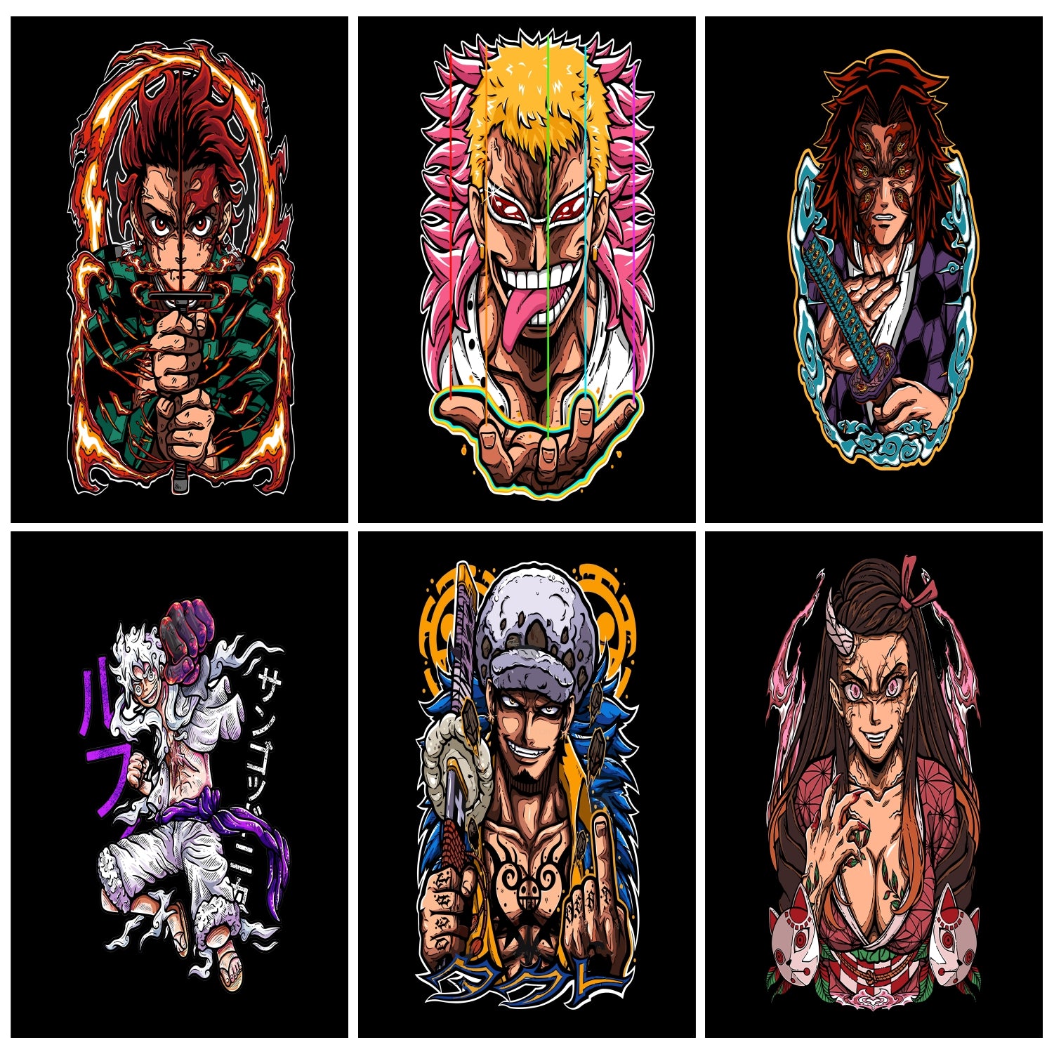 Anime Design10 Split Posters for Wall Decoration Wall Posters| Wall Art For Bedroom, Office, Living room, Dorm room