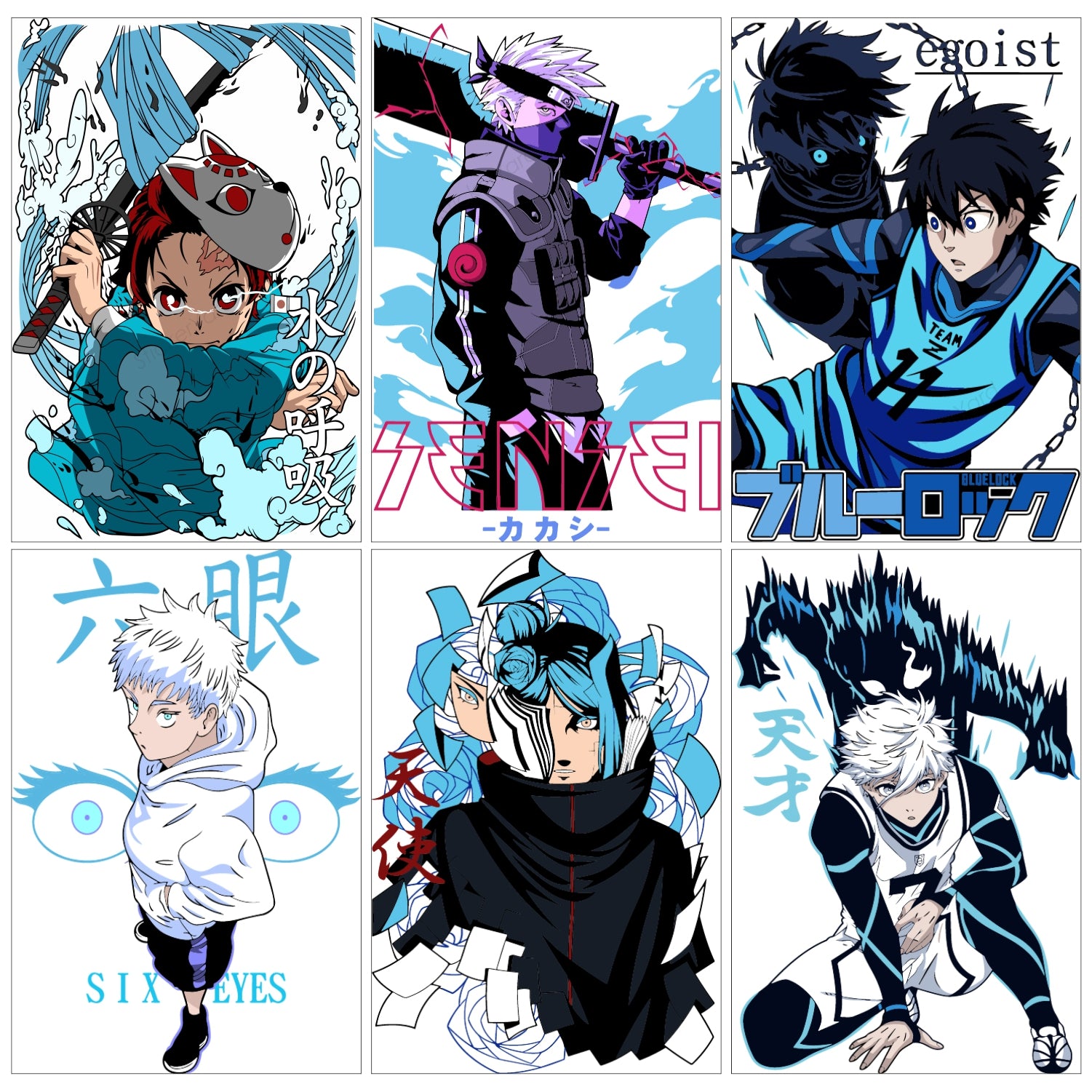 Anime Design12 Split Posters for Wall Decoration Wall Posters| Wall Art For Bedroom, Office, Living room, Dorm room