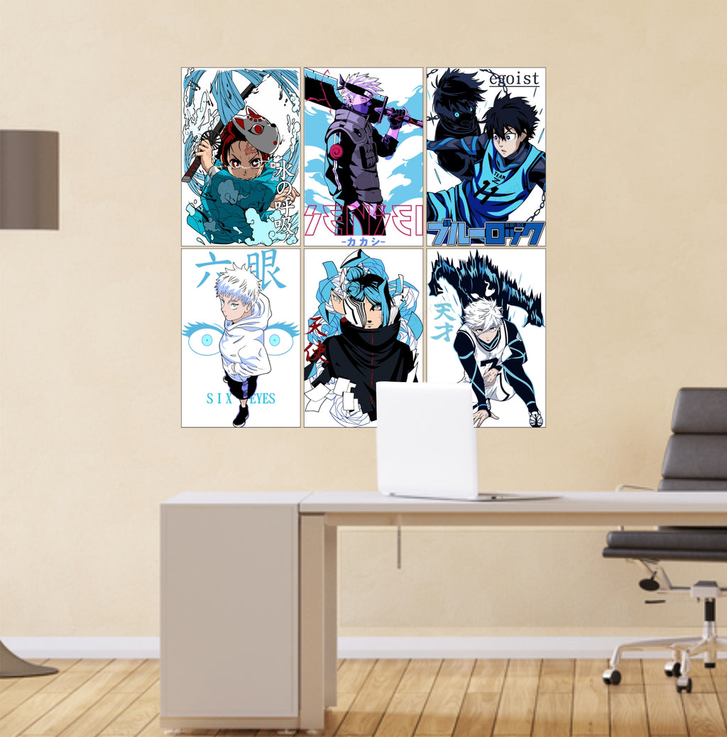 Anime Design12 Split Posters for Wall Decoration Wall Posters| Wall Art For Bedroom, Office, Living room, Dorm room