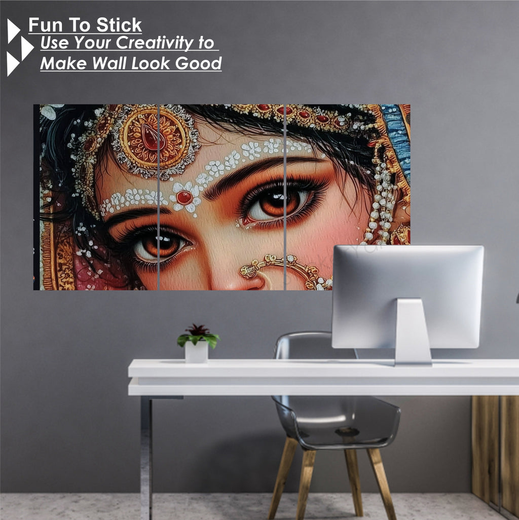Radhe Rani Eyes Split Posters for Wall Decoration | Wall Art For Bedroom, Office, Living room, Dorm room