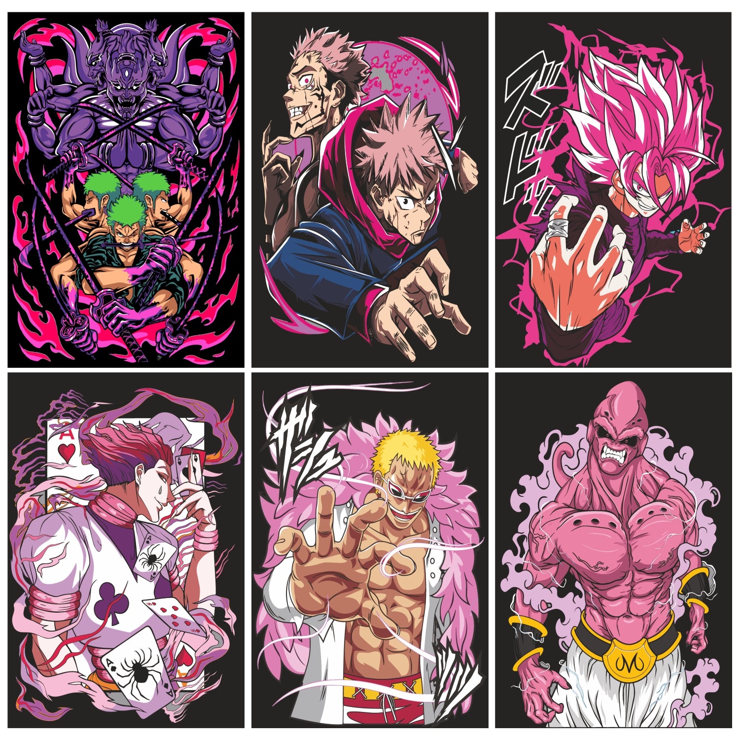 Anime Design14 Split Posters for Wall Decoration Wall Posters| Wall Art For Bedroom, Office, Living room, Dorm room
