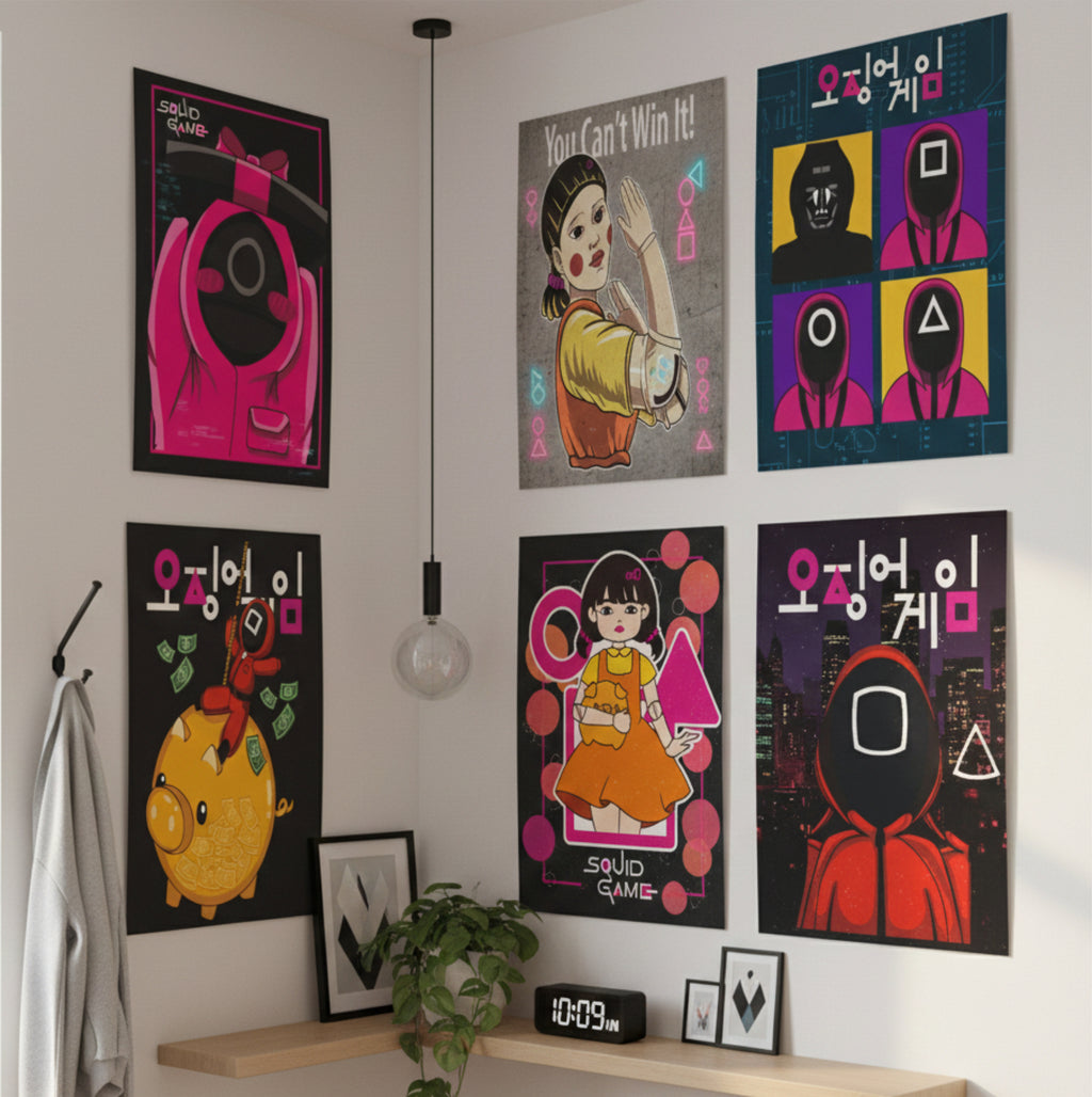 Squid Game Lovers Posters Split Posters for Wall Decoration Wall Posters| Wall Art For Bedroom, Office, Living room, Dorm room
