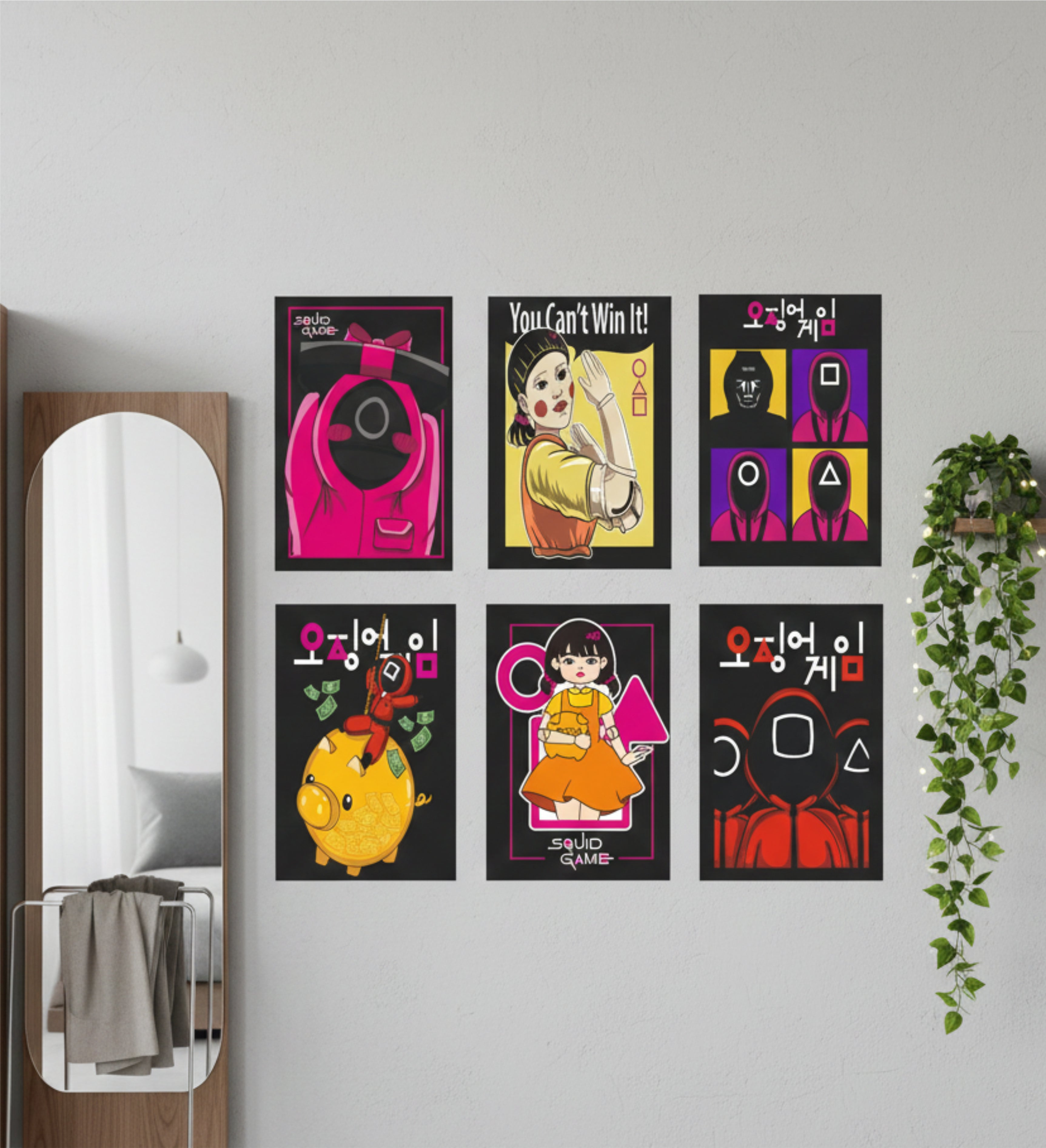 Squid Game Lovers Posters Split Posters for Wall Decoration Wall Posters| Wall Art For Bedroom, Office, Living room, Dorm room