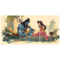 Shiv Parvati Ji Art Split Posters for Wall Decoration | Wall Art For Bedroom, Office, Living room, Dorm room