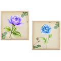 FramingoKart Botanical Flower Design Wall Art Painting | Premium Framed Paintings | Poster With Frame Wall Decoration| Frames For Home Decor Office Living Room | Set of 2 ( (10X10inch), Framed)