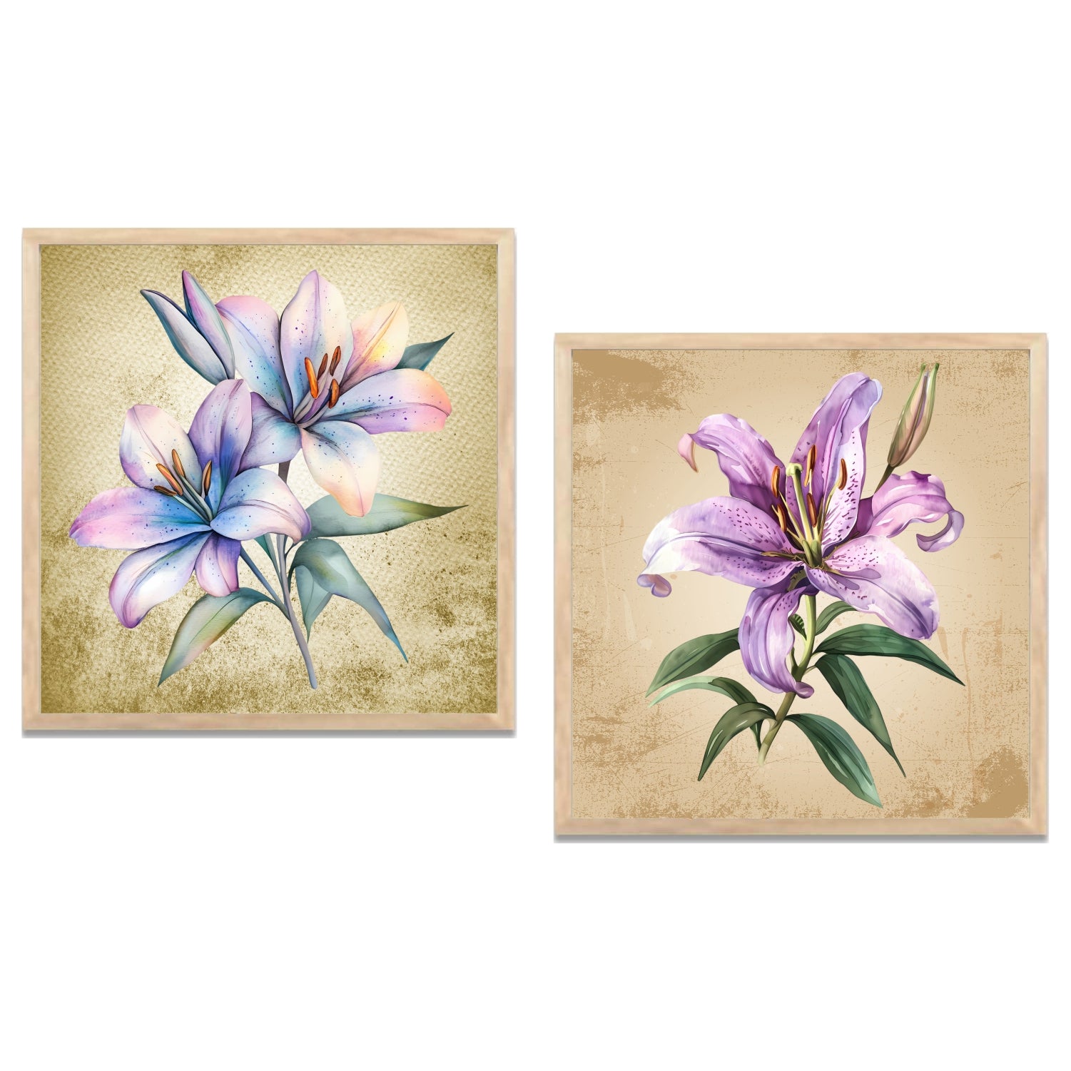 FramingoKart Botanical Flower Wall Art Painting | Premium Framed Paintings | Poster With Frame Wall Decoration| Frames For Home Decor Office Living Room | Set of 2 ( (10X10inch), Framed)