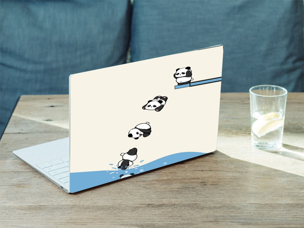 Panda Swimming  Vinyl Laptop Sticker Suitable For 15.6inch Laptop Skin