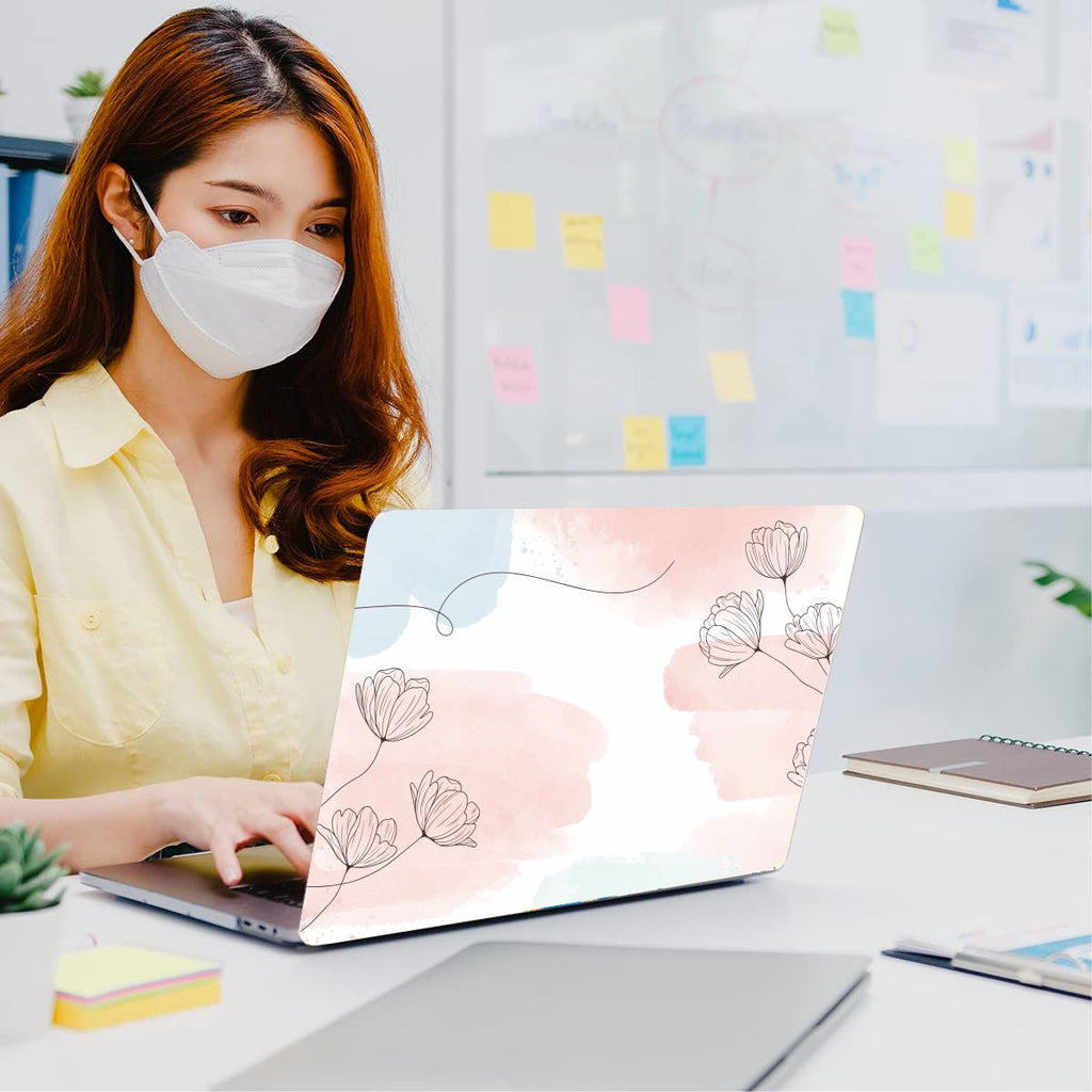 Abstract Color Flowers Vinyl Laptop Sticker Suitable For 15.6inch Laptop Skin