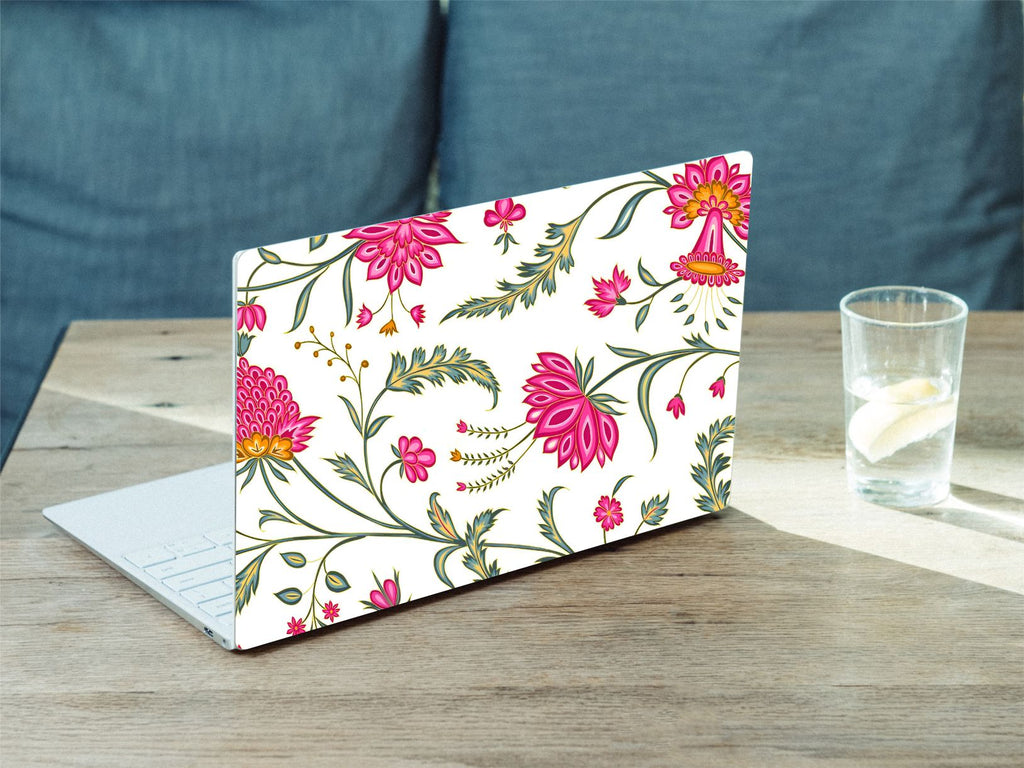Pink Floral Vinyl Laptop Sticker Suitable For 15.6inch Laptop Skin