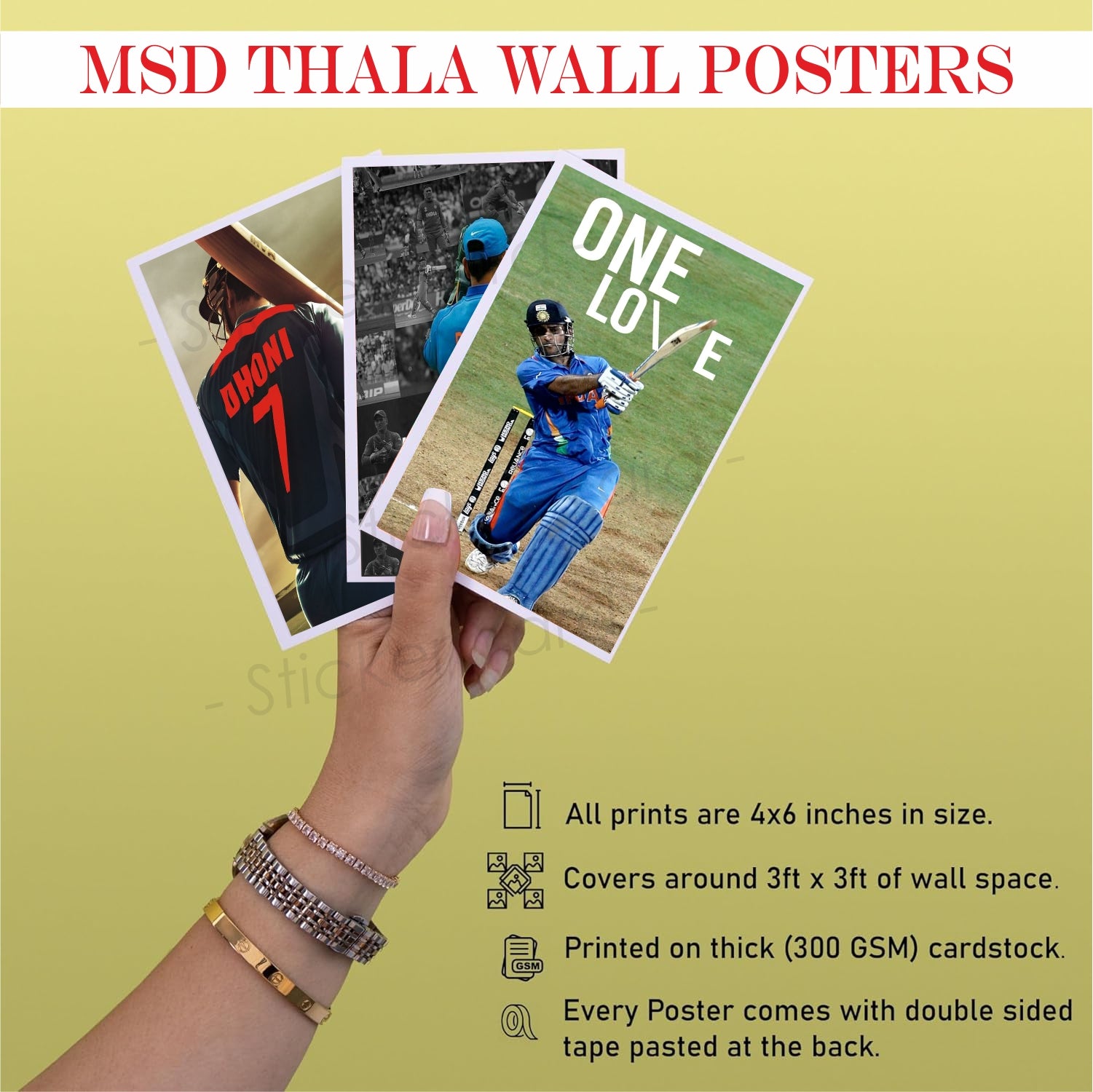 Pack of 27 MSD Dhoni Thala Wall Collage Kit Posters | Posters for Wall Decoration | Wall Art For Bedroom, Office, Living room, Dorm room Photographic Paper -Gifting ideas- Paper Print